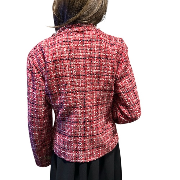 Basler Gmbh Black, Red, and White Size 16 Tweed Plaid Ladies Jacket - Picture 10 of 13
